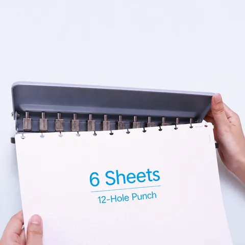 12-Hole Mushroom Hole Manual Loose-Leaf Notebook Paper Punch Office Binding Tool for Planner Journal DIY Stationery
