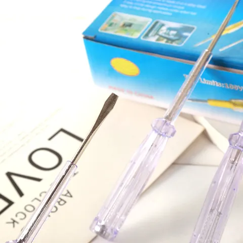Stylo Testeur de Tension Électrique Portable Poignée Isolée Transparente Test de Circuit Outil à Main Pour Maison Bureau