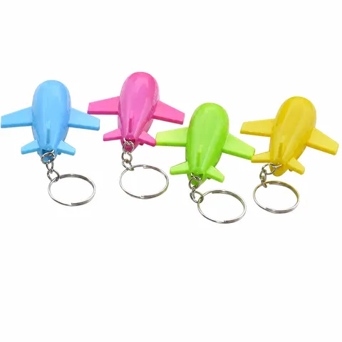 Portachiavi aereo luminoso LED creativo ciondolo torcia in plastica portatile regalo accessori