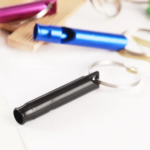 Mini Aluminum Alloy Survival Whistle Keychain Outdoor Emergency Whistle Portable Metal Key Ring Pendant EDC Tool
