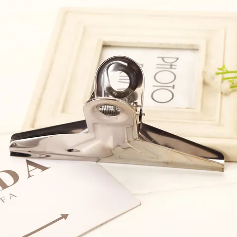 Stainless Steel Metal Binder Clip Flat Head Office Document Paper Clamp Heavy Duty Metal Stationery Clip