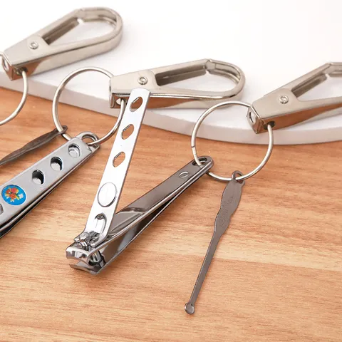 Portable Metal Nail Clipper Keychain Multi-Function Ear Pick Key Ring Pendant Everyday Carry Tool Pocket Gadget