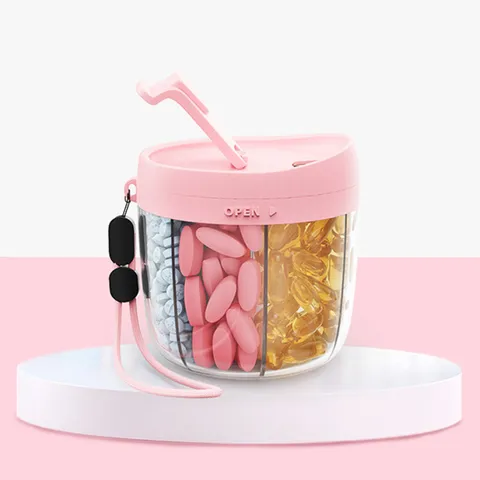 Portable Weekly 7 Grid Pill Box Food Grade Plastic Pill Organizer Travel Daily Medication Storage Container