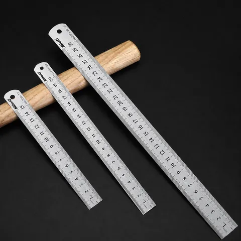 Stainless Steel Straight Ruler Metal Office And School Measuring Tool Precision Drafting Drawing Stationery