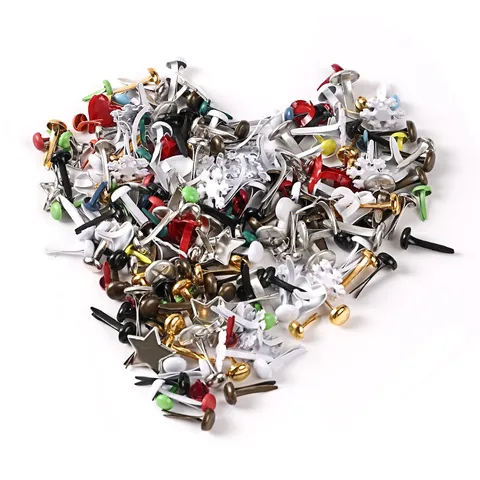 Kleurrijke Metalen Splitpennen Brads Papierbevestigers DIY Ambacht Decoratieve Brads Voor School Kantoor Document Bevestiging
