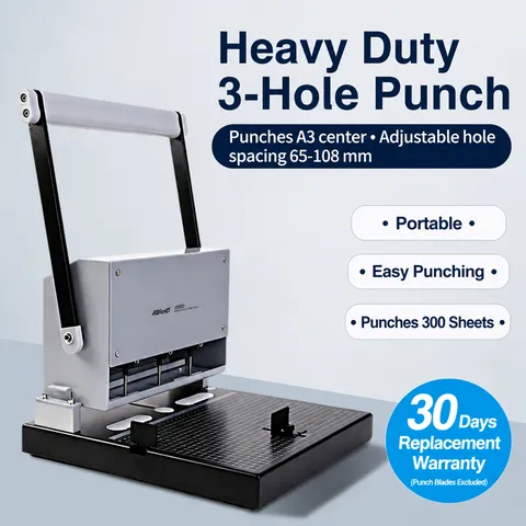 Heavy Duty 3 Hole Punch Adjustable Paper Puncher For Office Archive Document Binding Heavy Capacity Office Equipment