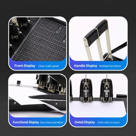 Heavy Duty Metal Office Document Binding Tool Adjustable Hole Punch