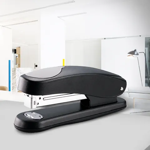 Zware Metalen Bureau Nietmachine Desktop Kantoor Nietgereedschap IJzeren Nietmachine Zilver Zwart