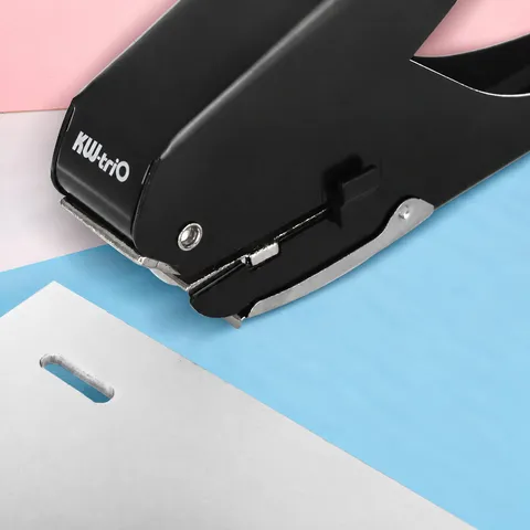 KW-trio Heavy Duty Metalen Enkele Perforator Ovale Gaatjespons Voor ID-kaarten PVC-kaarten Papier Kantoorbenodigdheden