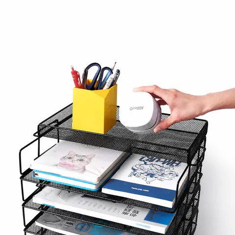 Meerlaags Metalen Gaas Bureau Archieforganizer Document Briefbakhouder Kantoor Desktop Opbergrek Zwart