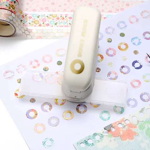 Handmatige Plastic Donut Perforator Draagbaar Washi Tape Perforator Gereedschap Voor Kantoor En School
