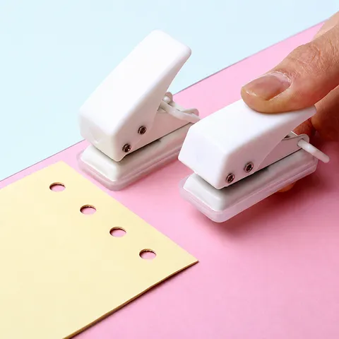Mini Portable Single Hole Puncher Handheld Metal Punch Machine Office School Stationery DIY Loose Leaf Paper Punch Tool