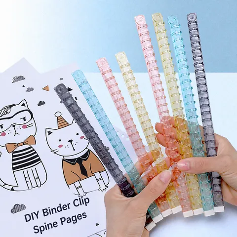 Plastic Loose Leaf Binder Rings Colorful Transparent DIY Notebook Binding Clips For A4 A5 B5 A6 A7 Office School Supplies