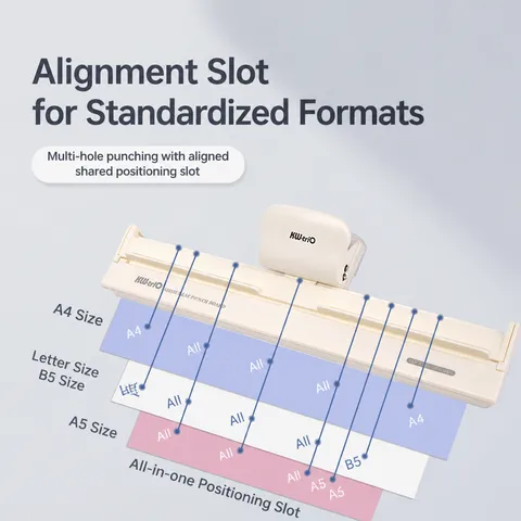 6 Hole Puncher and Loose Leaf Paper Alignment Ruler DIY Hand Account Binding Tool Office School Stationery Set