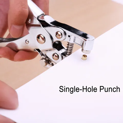 Professional Heavy Duty Metal Single Hole Puncher Adjustable Eyelet Punch Tool For Office Paper Binding And Crafts
