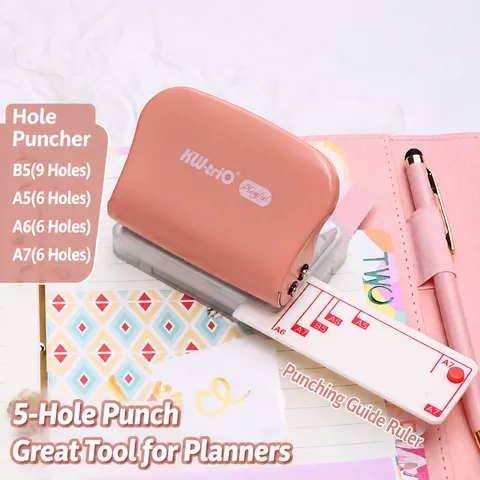 Portable Multi Hole Punch Adjustable Loose Leaf Paper Puncher Mini Handheld Binder Punch Tool For Office School Stationery
