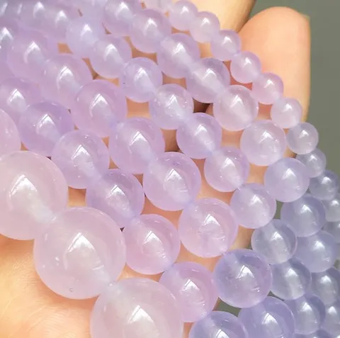 Cuentas Redondas Sueltas de Piedra Natural y Cristal de Vidrio con Agujero Cuentas Separadoras para Fabricación de Joyas Manualidades Pulsera Collar
