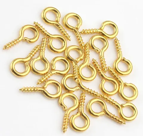 Metal Screw Eye Pins Screw Hooks Eyelets Threaded Ring Bails For DIY Handmade Jewelry Making Findings Craft