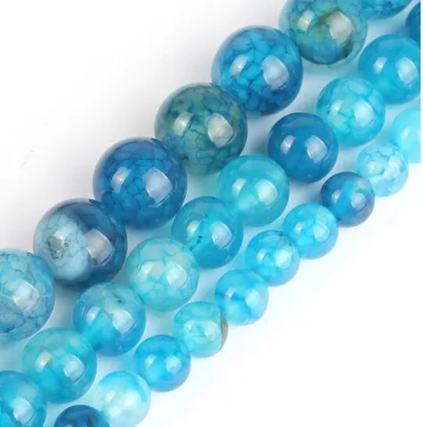 Perles en Vrac en Agate Veine de Dragon Naturelle Perles Rondes en Pierre Précieuse pour Fabrication de Bijoux Bracelet Collier Loisirs Créatifs