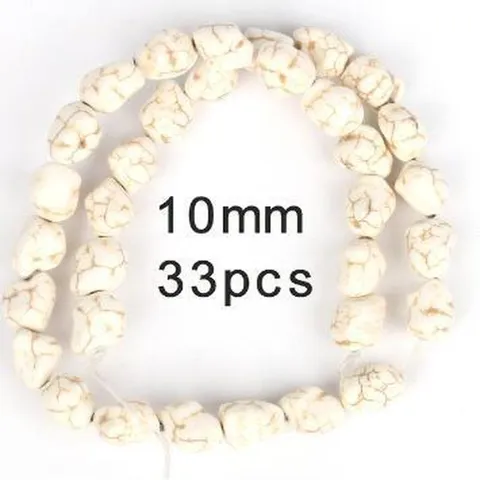 Perles en Pierre de Turquoise Blanche Naturelle Perles Vrac Nugget Irrégulières pour Fabrication de Bijoux Bracelet DIY