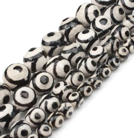 Natural Agate Loose Beads Round Dzi Beads Semi Finished DIY Jewelry Making Accessories For Bracelets And Necklaces