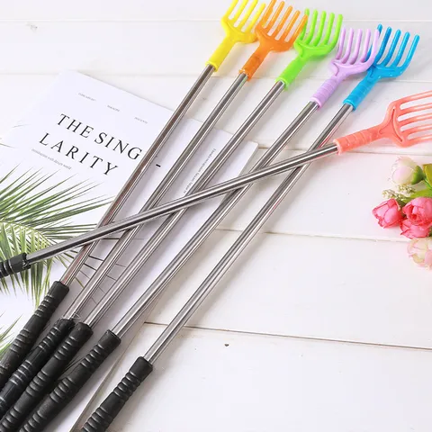 Stainless Steel Telescopic Back Scratcher Portable Extendable Scratching Tool With Plastic Handle For Body Relaxing Daily Use