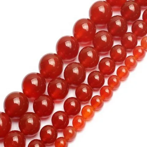 Natural Red Agate Round Beads Semi-Finished Strand DIY Handmade Jewelry Making Loose Stone Beads For Bracelet Necklace Crafting