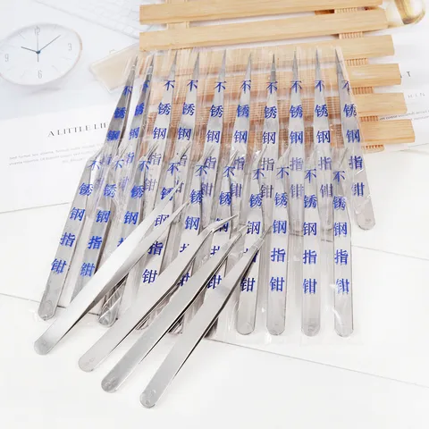 Stainless Steel Precision Tweezers Set Straight and Curved Tips Multipurpose Craft Tools For Home Hardware Repair