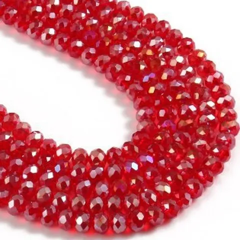 DIY Crystal Faceted Rondelle Loose Beads AB Coated Spacer Beads For Handmade Bracelets Necklaces Jewelry Making