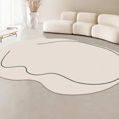 Tappeto per Area Geometrica Astratta Moderna Finto Cashmere Ispessito Tappeto da Soggiorno Antiscivolo per Camera da Letto Stile Giapponese