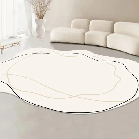 Tappeto per Area Geometrica Astratta Moderna Finto Cashmere Ispessito Tappeto da Soggiorno Antiscivolo per Camera da Letto Stile Giapponese