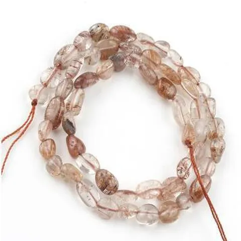 Cuentas Sueltas Cuarzo Rutilado Cobre Natural Forma Irregular Hilos Piedra Fabricación Joyas DIY Accesorios Pulsera Cuentas