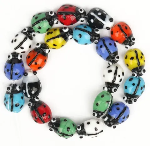 Perles Coccinelle en Verre Émaillé Transfrontalier Accessoires de Bijoux DIY Perles en Vrac Pour Bracelets Collier Trouvailles Artisanales