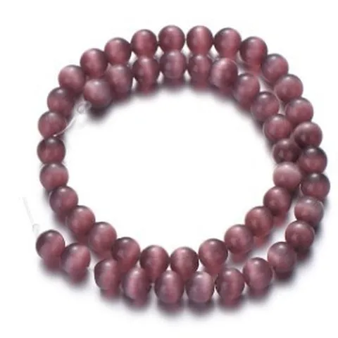 DIY Cat's Eye Glass Loose Beads Round Hole Beads For Handmade Bracelet Necklace Jewelry Making Accessories