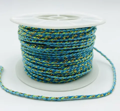 Cotton Cord Braided Thread Craft String For DIY Jewelry Making Accessories Light Sky Blue Color Handcrafted Crafting Supplies