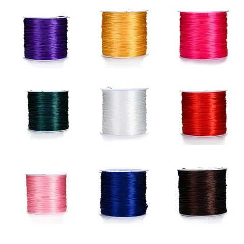 Flat Elastic Cord Crystal Bead Stringing Wire Stretch String For DIY Bracelet Making Jewelry Craft Accessories