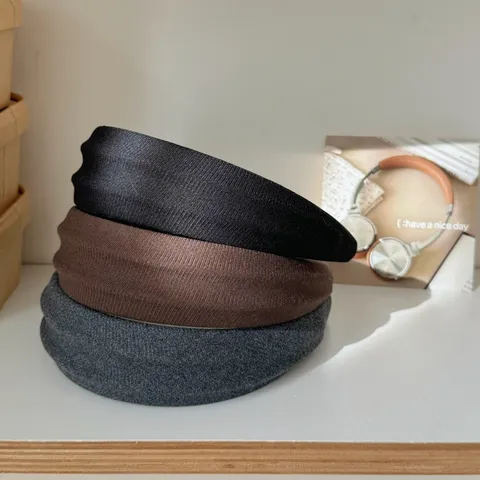 Cerchietto Largo in Tessuto a Righe da Donna Cerchietto Imbottito Vintage a Cima Alta Fascia per Capelli in Velluto Denim Accessori