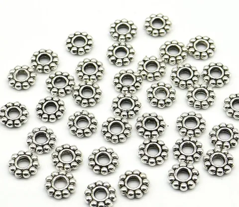 Perles Intercalaires en Alliage Vintage Argent Doré Flocon de Neige Fleur Perles Vrac pour Fabrication de Bijoux Bracelet DIY