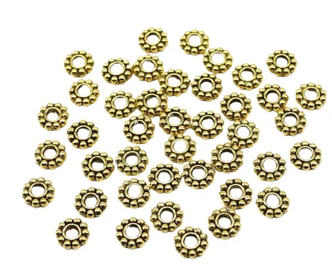 Perles Intercalaires en Alliage Vintage Argent Doré Flocon de Neige Fleur Perles Vrac pour Fabrication de Bijoux Bracelet DIY