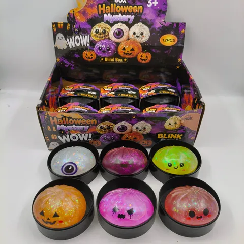 Halloween Mystery Blind Box Squishy Stressverlichting Speelgoed Grappige Pompoen Oogbal Geest Gel Broodje Squishy Speelgoed