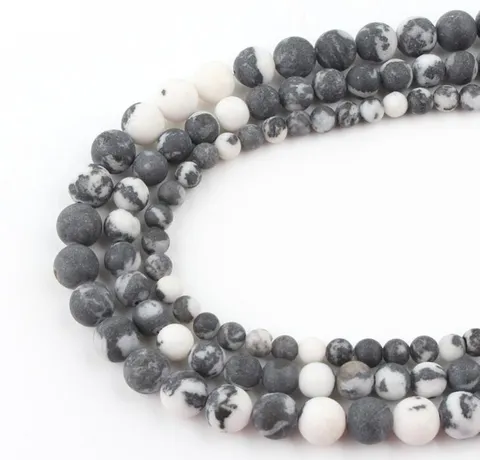 Matte Zebrasteen Ronde Losse Kralen Halffabrikaat DIY Sieraden Accessoires Voor Armband Ketting Ambacht
