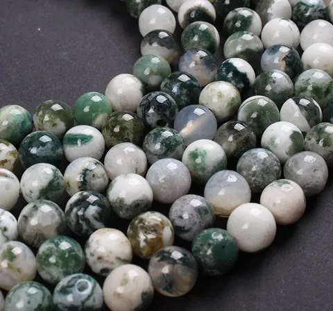 Synthetischer Kristall Runde Perlen Baummaserung Stein Lose Perlen DIY Schmuckherstellung Für Armband Halskette Basteln