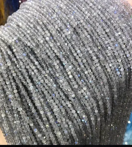 Faceted Gray Moonstone Loose Beads Synthetic Crystal Faceted Beads For DIY Jewelry Making And Bracelet Crafting