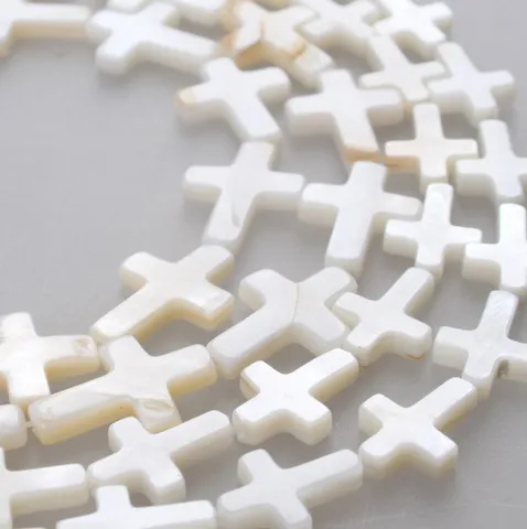 DIY Cross Shell Beads Synthetic Crystal Cross Loose Beads For Jewelry Making Handcrafted Necklace Earrings Accessories