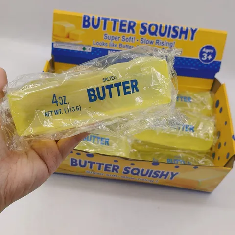 Realistisches Butter Squishy Spielzeug Langsam Aufsteigender Butterstab Stressabbau Knautschspielzeug Weiches Fidget Spielzeug Simulation Lebensmittel