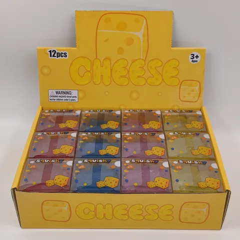 Simulation Cheese Cube Squishy Toy Soft TPR Stress Relief Sensory Squeeze Toy Multicolor Cheese Block Fidget Toy Adults