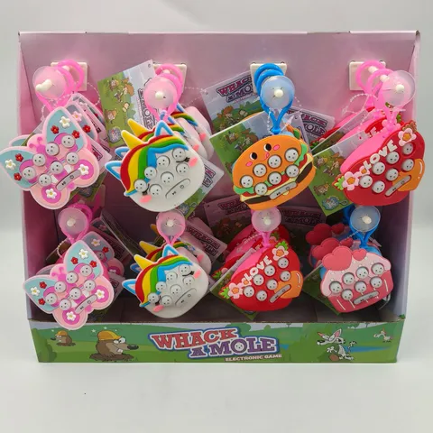 Handheld Electronic Whack-A-Mole Game Keychain Mini Cartoon Press Puzzle Toy Pendant For Stress Relief Kids Adults Gift