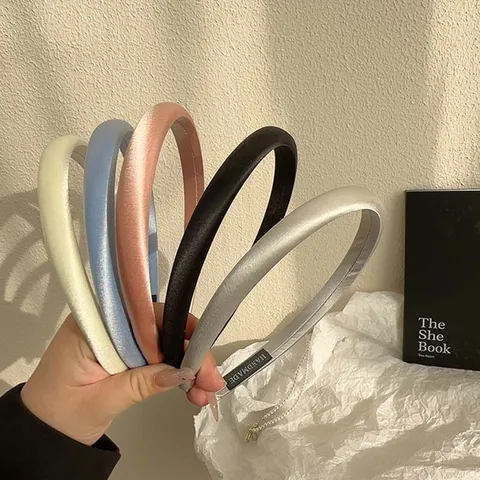 Cerchietto Sottile Stretto in Raso Mercerizzato Stile Francese Fascia per Capelli Artigianale di Alta Qualità per Donna Accessori Quotidiani