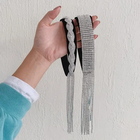 Western Vintage Legierung Strass Quaste Haarreif Für Damen Schweres Handwerk Zopfmuster Strass Haarreifen Braut Hochzeit Haarschmuck