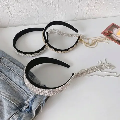 Western Vintage Legierung Strass Quaste Haarreif Für Damen Schweres Handwerk Zopfmuster Strass Haarreifen Braut Hochzeit Haarschmuck